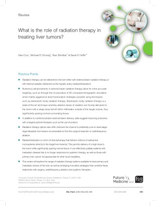 What is the role of radiation therapy in treating liver tumors?