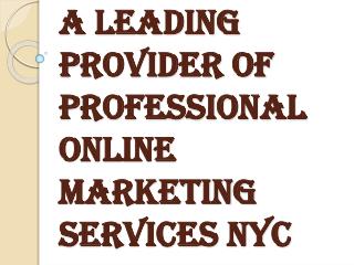 Development of Professional Online Marketing Services NYC