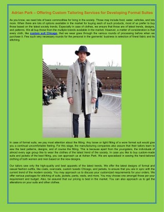 Best Custom Tailoring Services