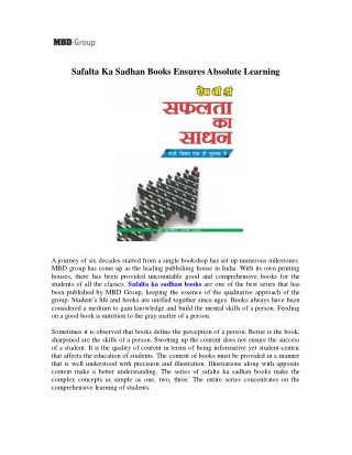 Safalta Ka Sadhan Books Ensures Absolute Learning