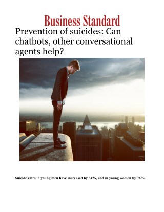 Prevention of suicides: Can chatbots, other conversational agents help?