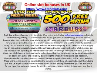Online slot bonuses in UK