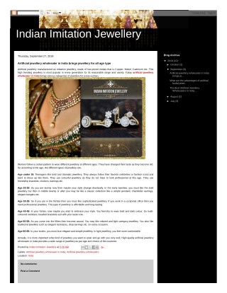 Artificial jewellery wholesaler in India brings jewellery for all age type
