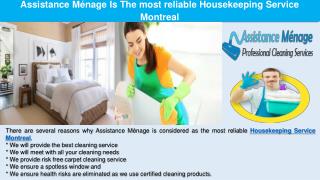 Assistance Ménage Is The most reliable Housekeeping Service Montreal