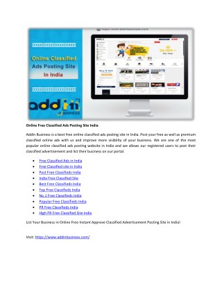 Online Free Classified Ads Posting Site India