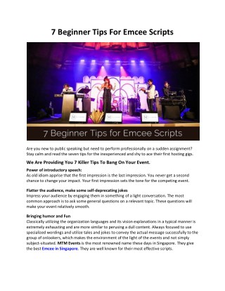 7 Beginner Tips For Emcee Scripts