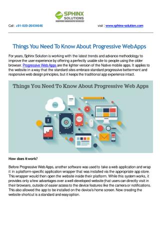 Things You Need To Know About Progressive Web Apps