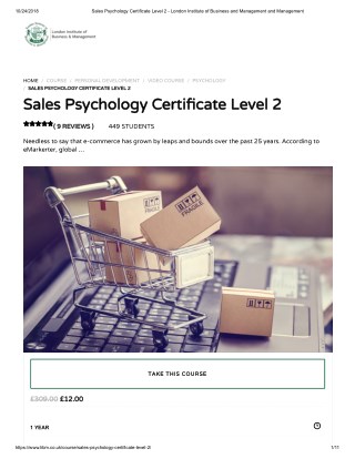 Sales Psychology Certificate Level 2 - LIBM