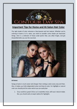 Important Tips for Home and At-Salon Hair Color
