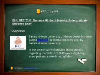 BHU UET 2019: Application Form, Important Dates, Result, Syllabus