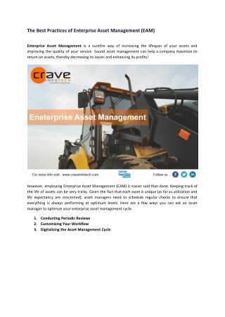 Enterprise Asset Management System | EAM | SAP EAM