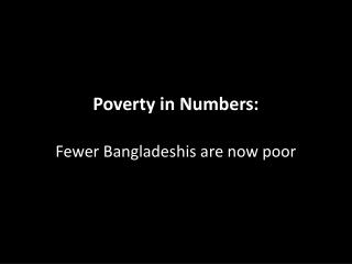 Poverty in Numbers: