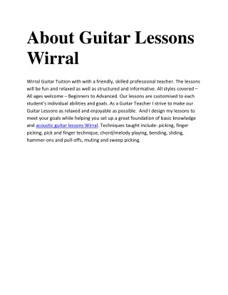 acoustic guitar lessons Wirral