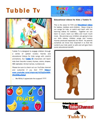 Educational Videos for Kids | Tubble Tv