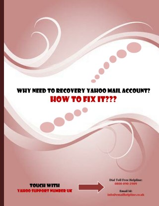 Why Need to Recovery Yahoo Mail Account? How to fix it???