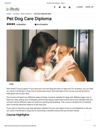 Dog Care Diploma - Istudy