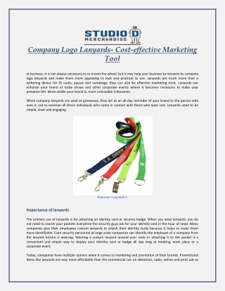Company Logo Lanyards- Cost-effective Marketing Tool