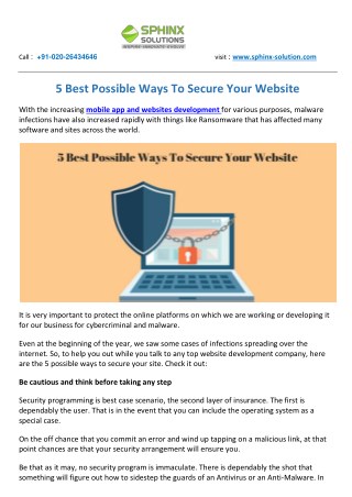 5 Best Possible Ways To Secure Your Website
