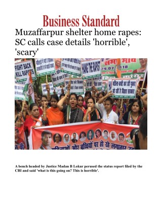 Muzaffarpur shelter home rapes: SC calls case details 'horrible', 'scary'