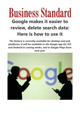 Google makes it easier to review, delete search data: Here is how to use it