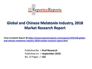 Global Melatonin Industry with a focus on the Chinese Market