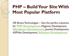 PHP – Build Your Site With Most Popular Platform