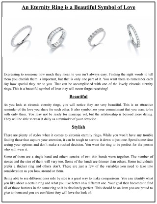 An Eternity Ring is a Beautiful Symbol of Love