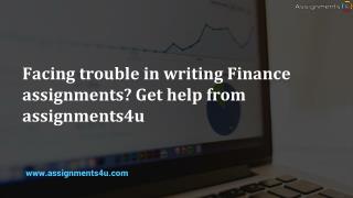 Stuck with corporate finance homework? Get ideal guidance from assignments4u