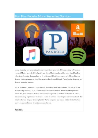 The Best Music Streaming Services