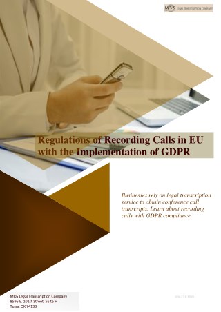 Regulations of Recording Calls in EU with the Implementation of GDPR