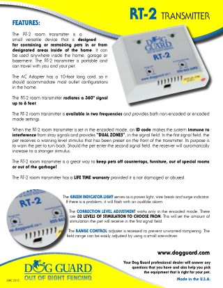 Dog Guard Wireless RT-2 Room Transmitter