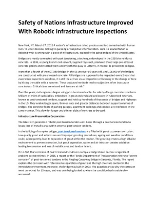 Safety of Nations Infrastructure Improved With Robotic Infrastructure Inspections