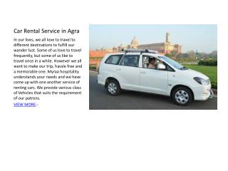 Car Rental Service in Agra