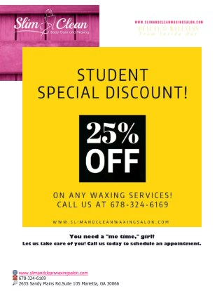 Slim and Clean's Student Special Discount!