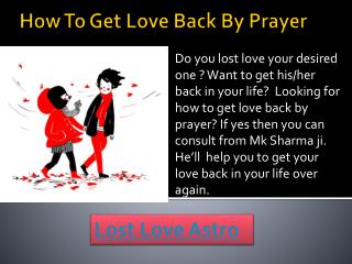 How to Get Love back By Prayer