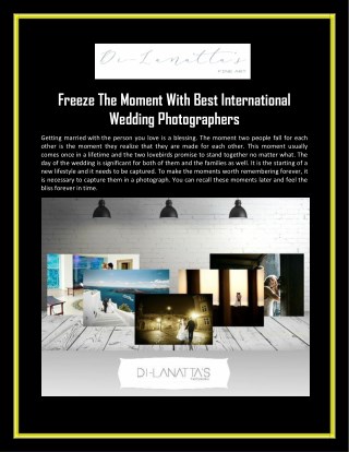 Freeze The Moment With Best International Wedding Photographers
