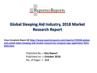 Global Sleeping Aid Market 2018 Recent Development and Future Forecast