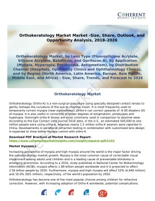 Orthokeratology Market Market -Size, Share, Outlook, and Opportunity Analysis, 2018–2026