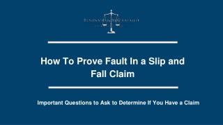 How To Prove Fault In a Slip and Fall Claim