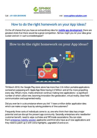 How to do the right homework on your App ideas