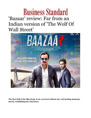 Bazaar' review: Far from an Indian version of 'The Wolf Of Wall Street'