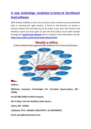 A new technology revolution in terms of the Mutual fund software