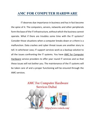 IT AMC Dubai | Annual Maintenance Contract from VRS Tech
