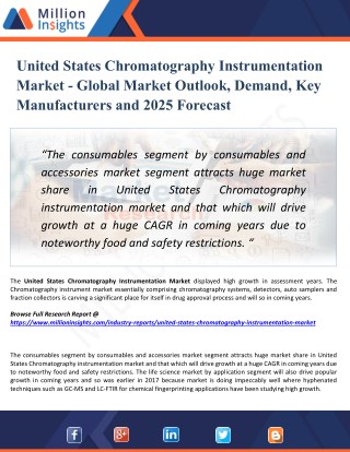 United States Chromatography Instrumentation Market Production, Import, Export and Consumption Forecast & Regional Analy