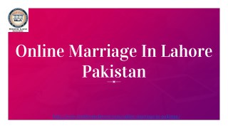 Online Nikah Procedure In Pakistan