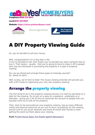 How to Prepare your Property Viewing