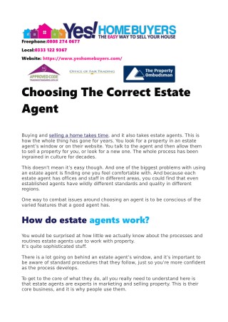 How to Choose the Correct Estate Agent