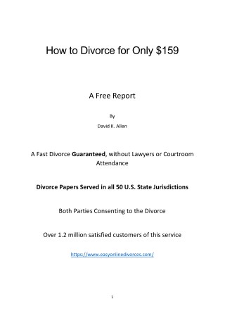 How To Divorce For Only $159