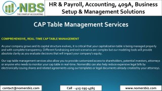 CAP Table Management Services - NomersBiz