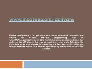MCAFEE.COM/ACTIVATE- ACTIVATE AND DOWNLOAD YOUR MCAFEE ANTIVIRUS